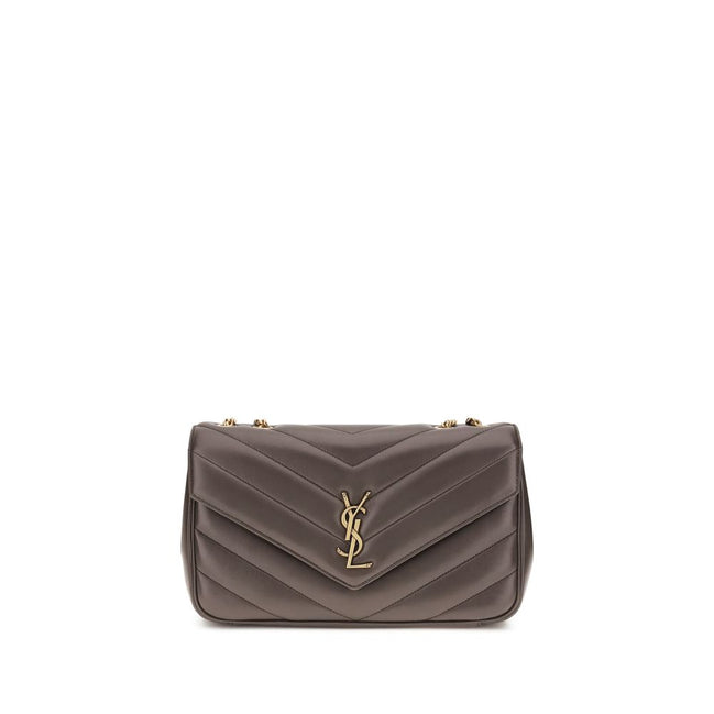 Saint Laurent Loulou Small Gray Quilted Lambskin Shoulder Bag