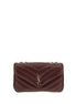Saint Laurent Loulou Small Bordeaux Quilted Lambskin Shoulder Bag