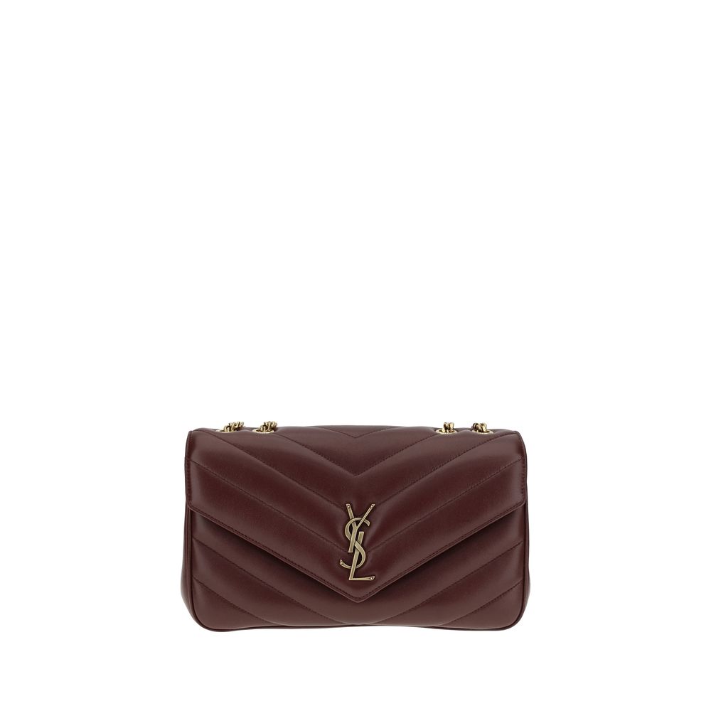 Saint Laurent Loulou Small Bordeaux Quilted Lambskin Shoulder Bag