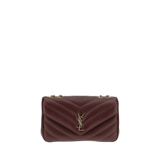 Saint Laurent Loulou Small Bordeaux Quilted Lambskin Shoulder Bag