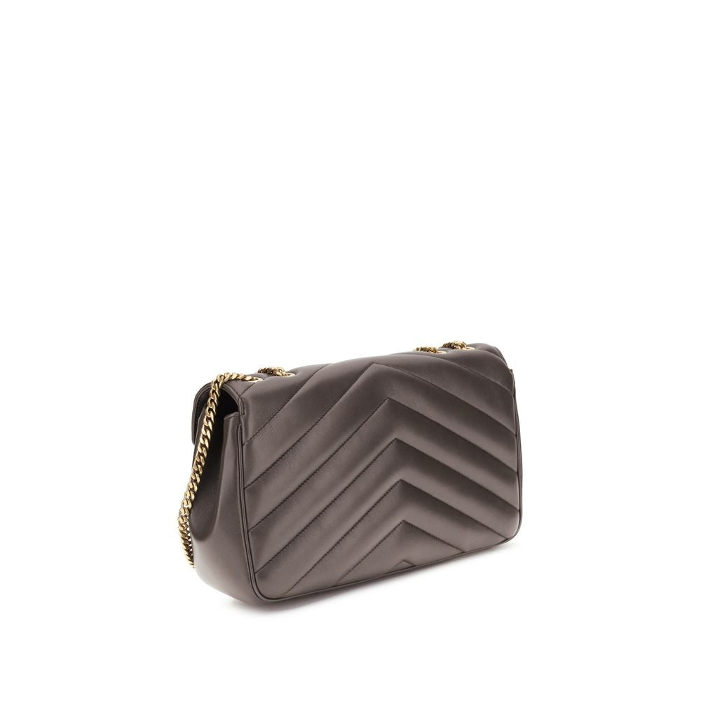 Saint Laurent Loulou Small Gray Quilted Lambskin Shoulder Bag