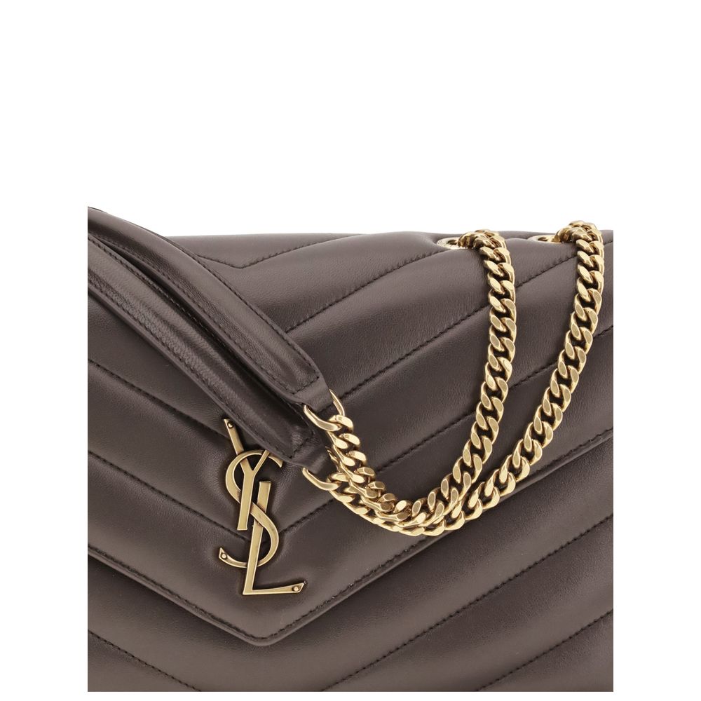 Saint Laurent Loulou Small Gray Quilted Lambskin Shoulder Bag