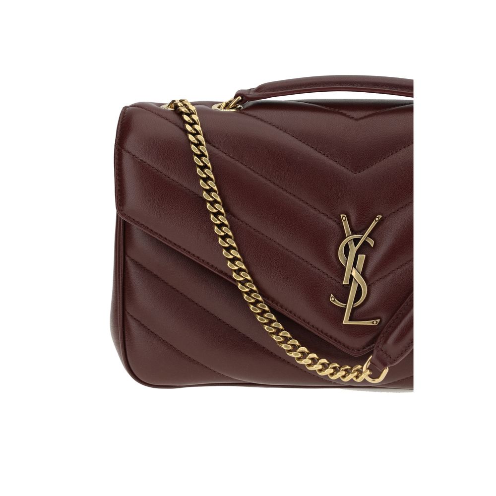 Saint Laurent Loulou Small Bordeaux Quilted Lambskin Shoulder Bag
