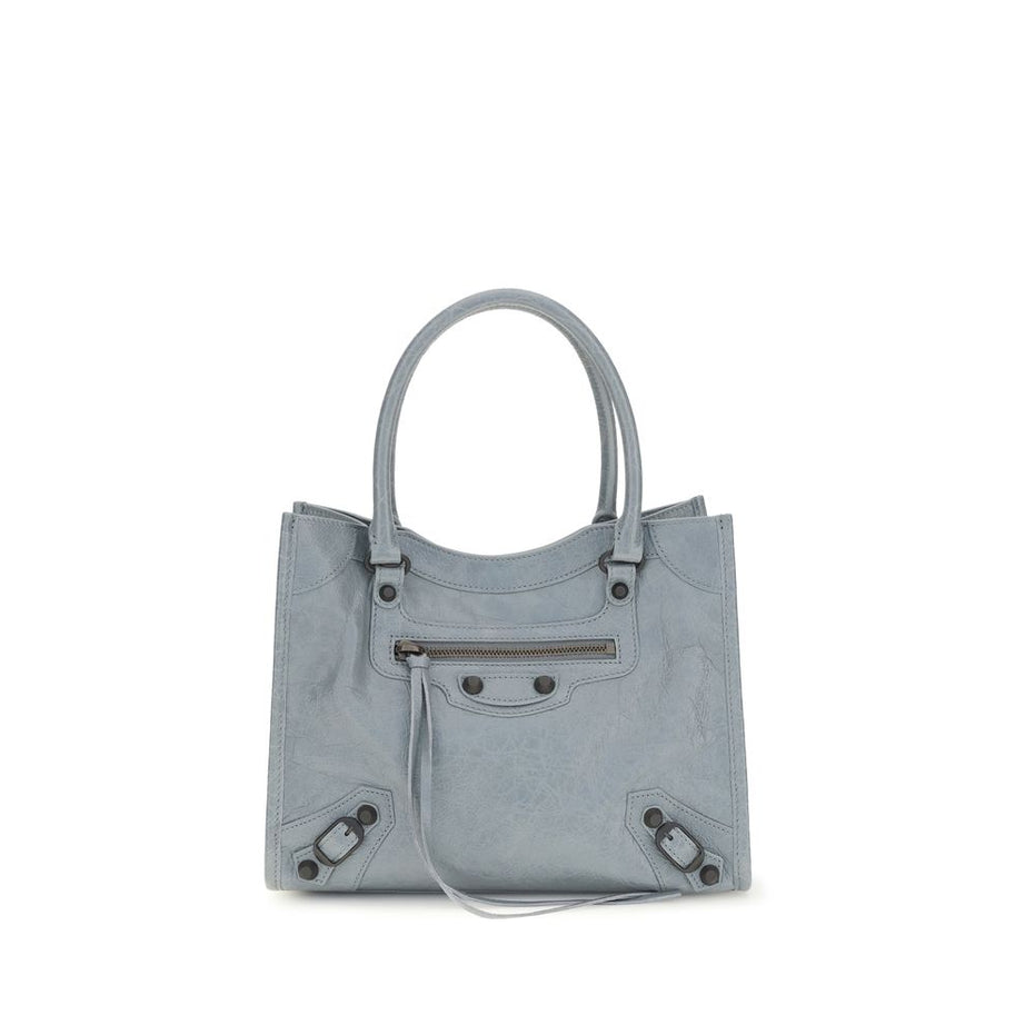 Balenciaga Le City Mini Blue Lambskin Top Handle Bag