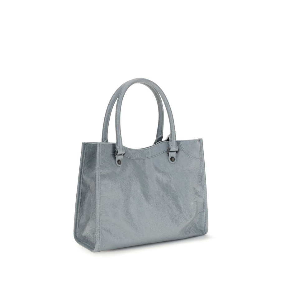Balenciaga Le City Mini Blue Lambskin Top Handle Bag