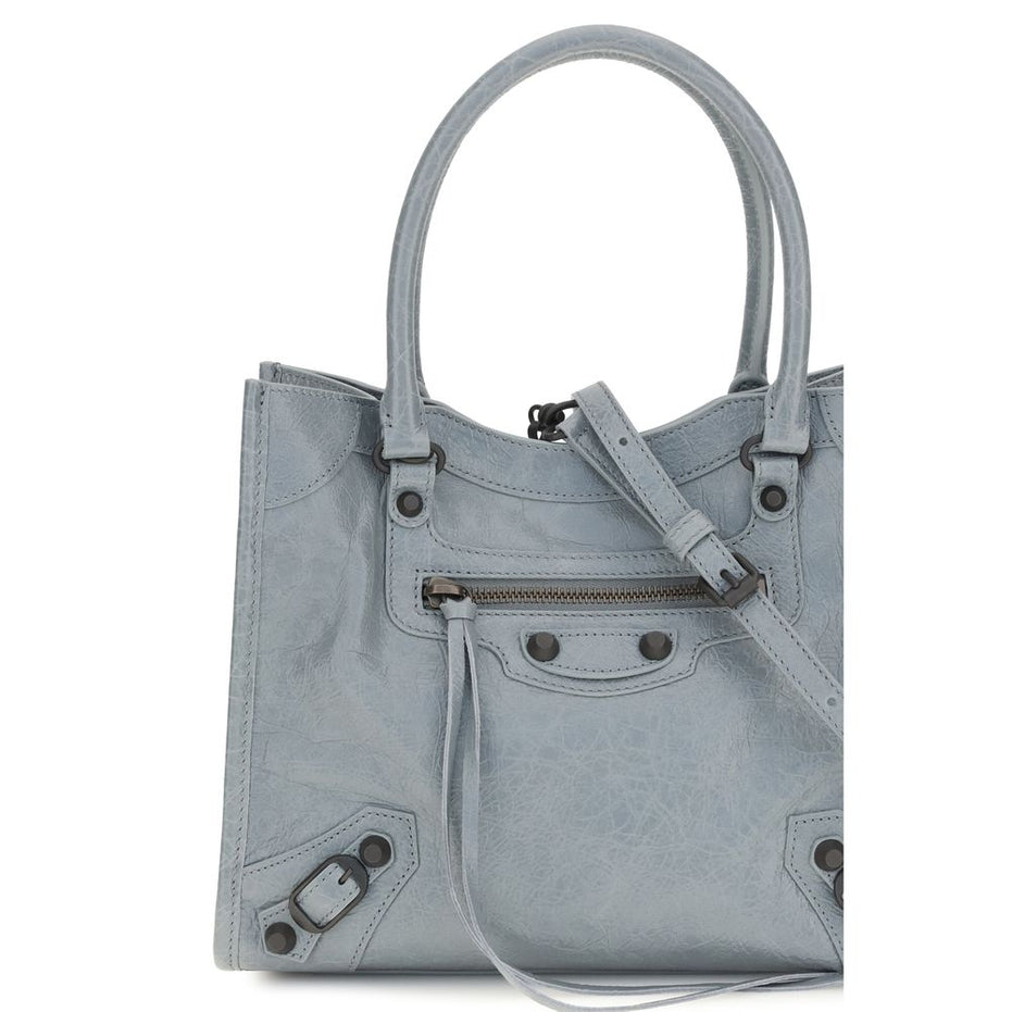 Balenciaga Le City Mini Blue Lambskin Top Handle Bag