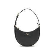 Valentino Garavani VLogo Signature Mini Black Leather Hobo Bag