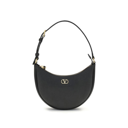 Valentino Garavani VLogo Signature Mini Black Leather Hobo Bag
