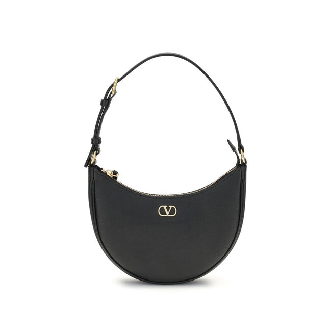 Valentino Garavani VLogo Signature Mini Black Leather Hobo Bag