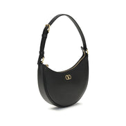 Valentino Garavani VLogo Signature Mini Black Leather Hobo Bag
