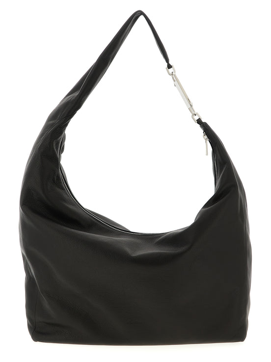 Τσάντα ώμου Rick Owens Gemini από μαύρο δέρμα