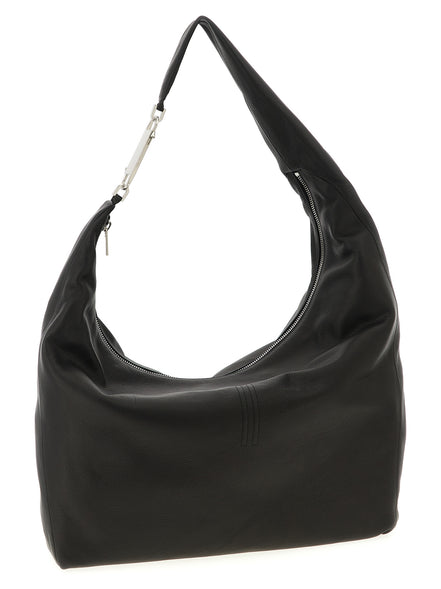 Τσάντα ώμου Rick Owens Gemini από μαύρο δέρμα