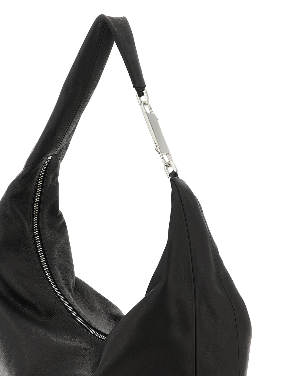 Rick Owens Gemini Black Leather Shoulder Bag