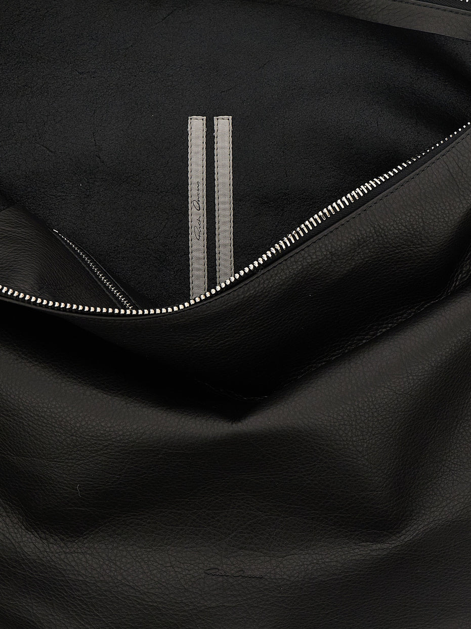 Rick Owens Gemini Black Leather Shoulder Bag