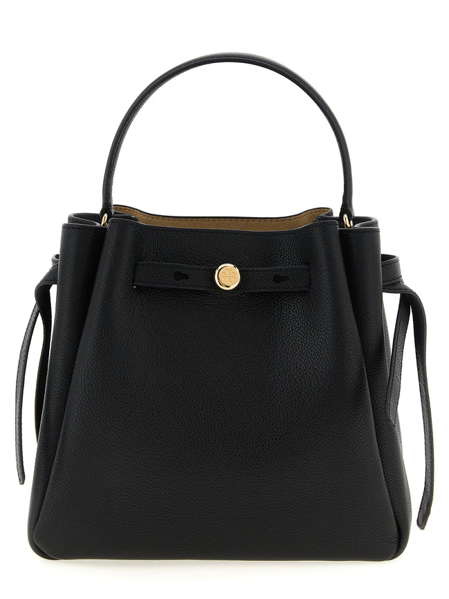 Tory Burch Romy Black Leather Bucket Bag