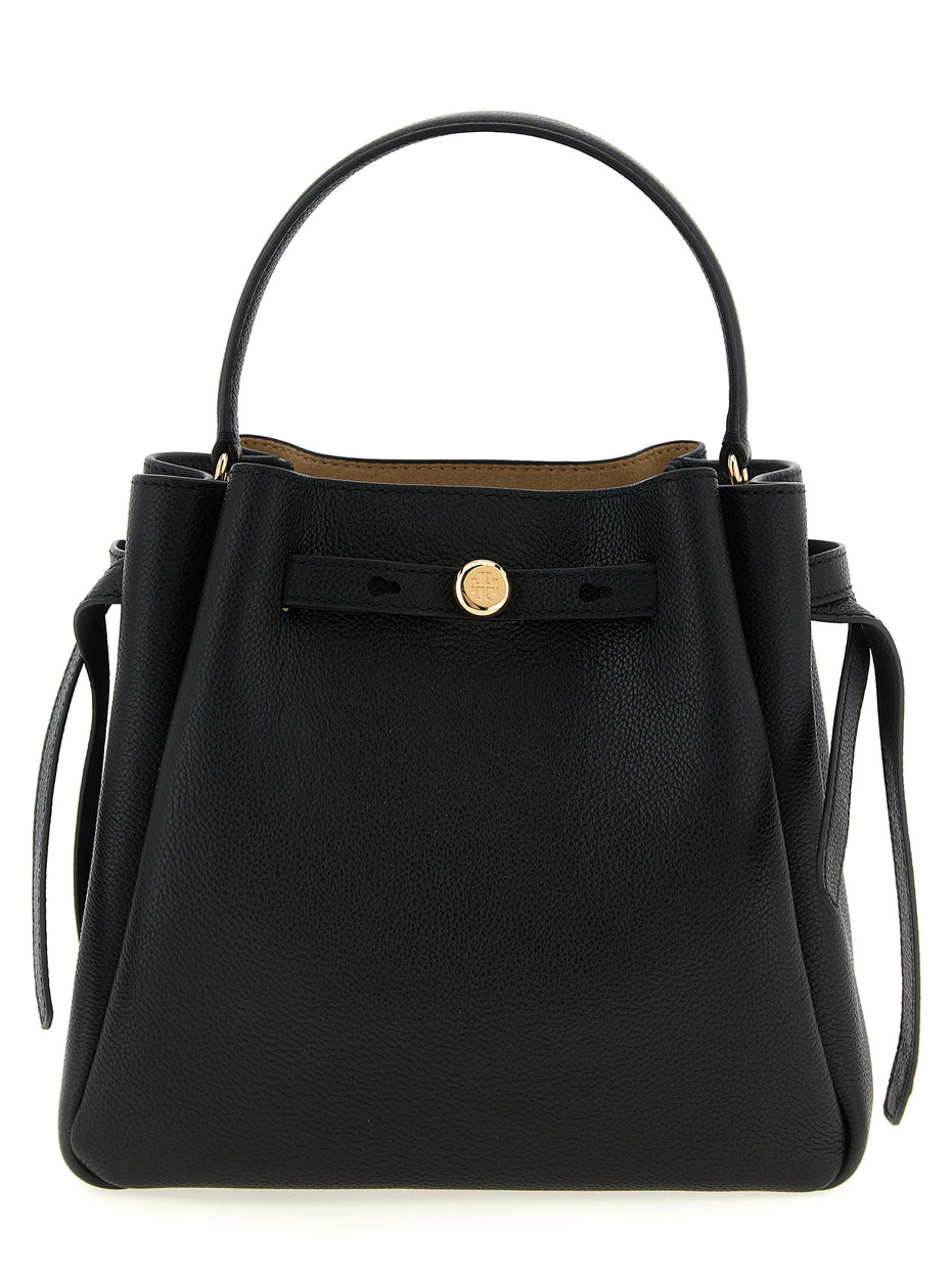 Tory Burch Romy Black Leather Bucket Bag