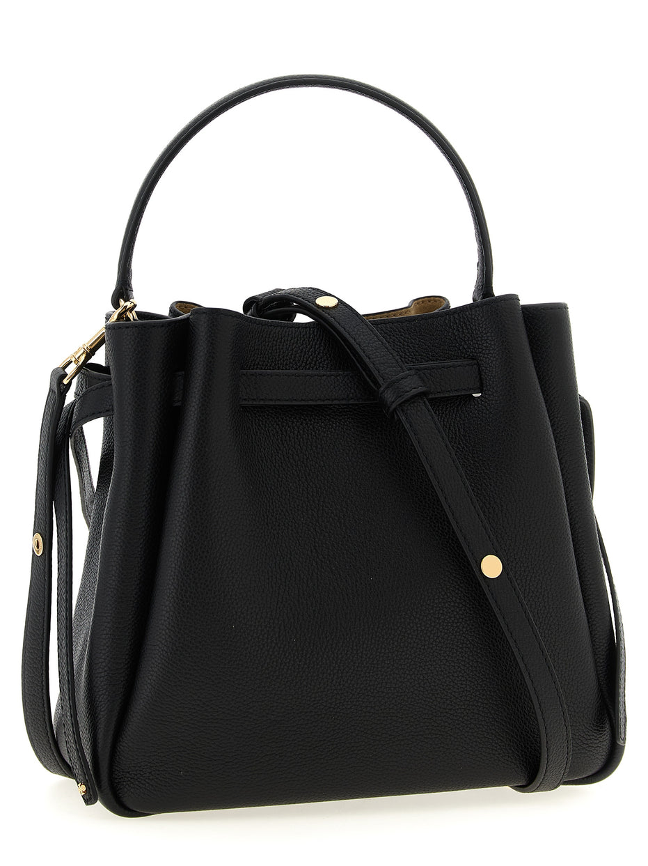 Tory Burch Romy Black Leather Bucket Bag