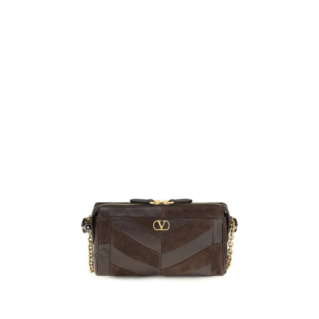 Valentino Garavani Panthea Brown Leather Shoulder Bag