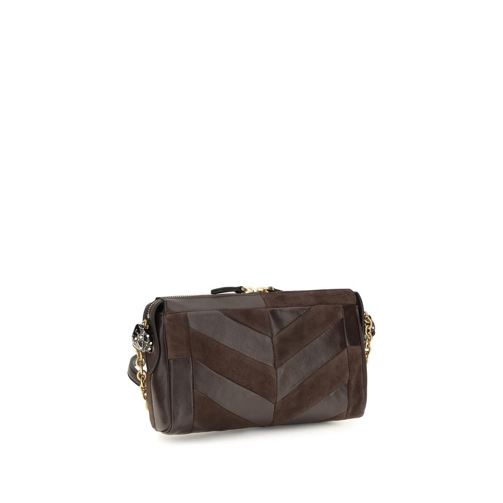 Valentino Garavani Panthea Brown Leather Shoulder Bag