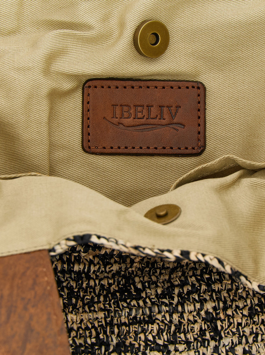 Ibeliv Onja Bicolor Raffia Shopper Bag