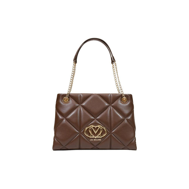Love Moschino Brown Quilted Shoulder Bag