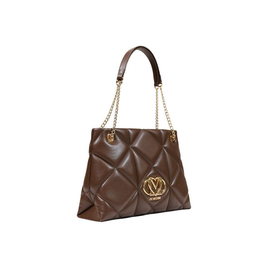 Τσάντα Love Moschino από καφέ πολυαιθυλένιο