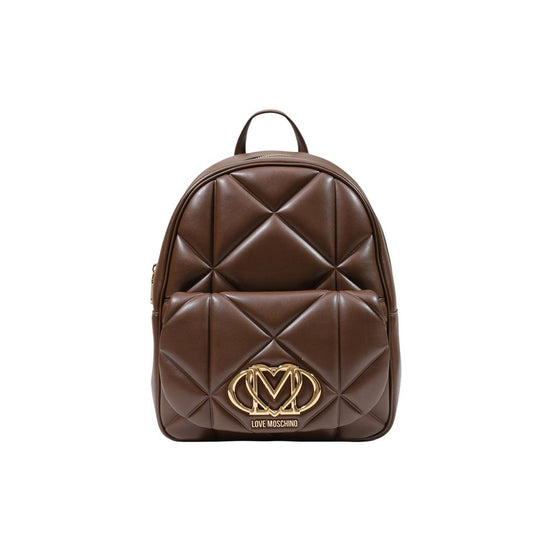 Σακίδιο πλάτης Love Moschino από καφέ πολυαιθυλένιο