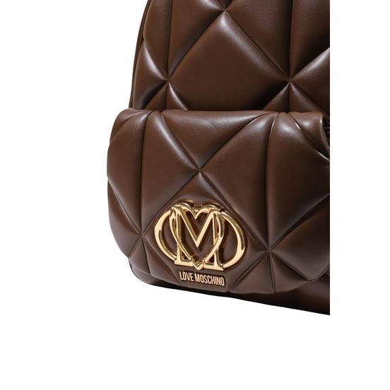 Σακίδιο πλάτης Love Moschino από καφέ πολυαιθυλένιο