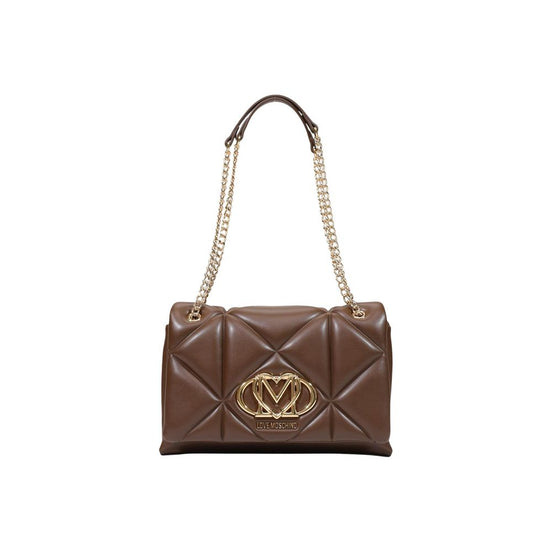 Τσάντα Love Moschino από καφέ πολυαιθυλένιο