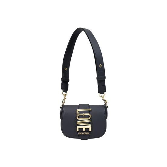 Τσάντα Love Moschino μαύρη με λογότυπο χιαστί