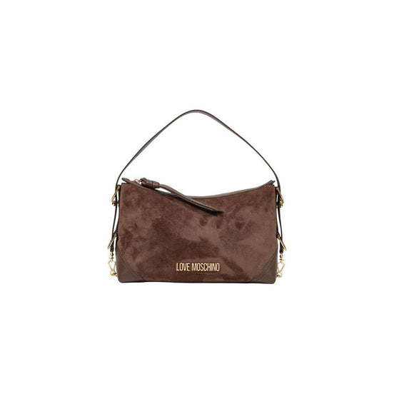Τσάντα ώμου Love Moschino από καφέ βελούδο