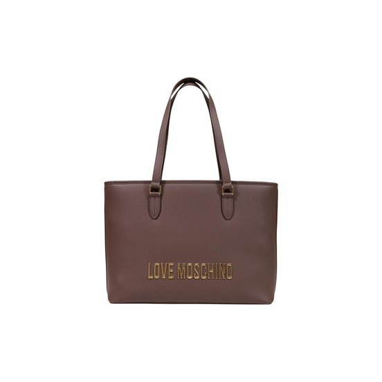 Τσάντα Love Moschino από καφέ πολυαιθυλένιο