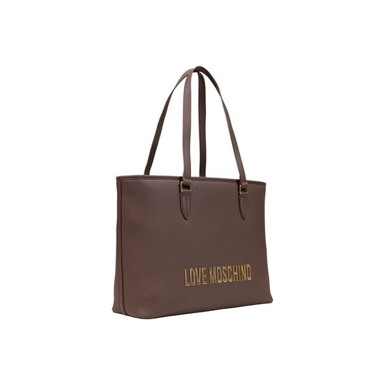 Τσάντα Love Moschino από καφέ πολυαιθυλένιο