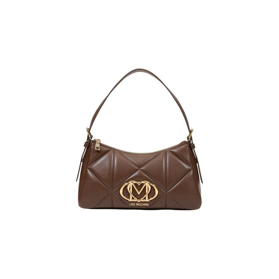 Τσάντα ώμου Love Moschino καφέ καπιτονέ