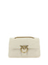PINKO White Calf Leather Bos Taurus Shoulder Bag