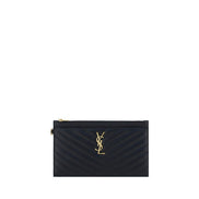 Saint Laurent Black Calf Leather Bos Taurus Clutch Bag