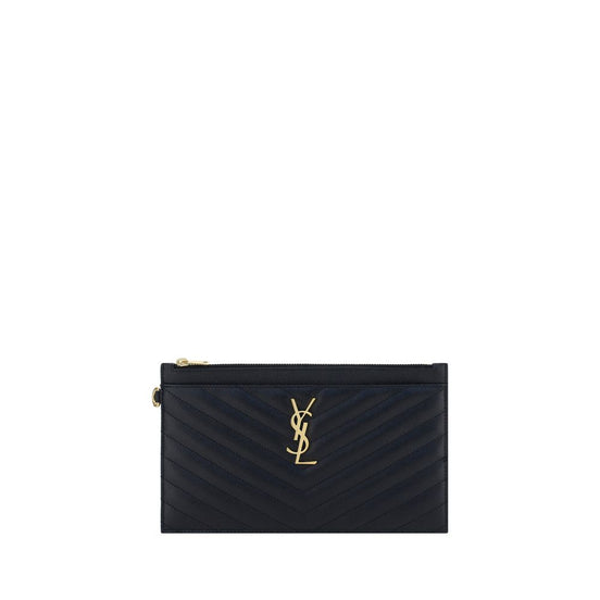 Τσάντα clutch Saint Laurent Bos Taurus από μαύρο δέρμα μοσχαριού