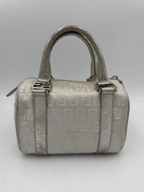 Fendi Mini Bauletto FF Zucchino Satchel Bag