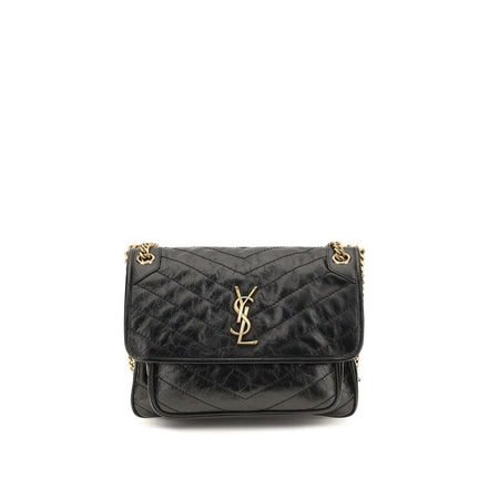 Τσάντα ώμου Saint Laurent Niki από μαύρο δέρμα