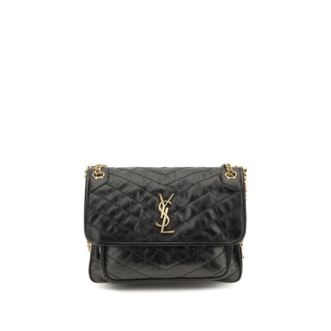 Τσάντα ώμου Saint Laurent Niki από μαύρο δέρμα
