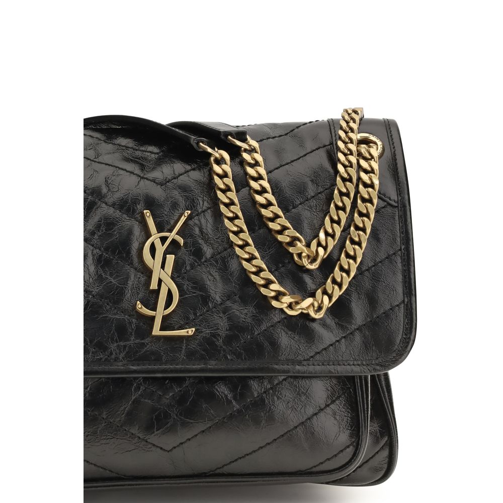 Τσάντα ώμου Saint Laurent Niki από μαύρο δέρμα
