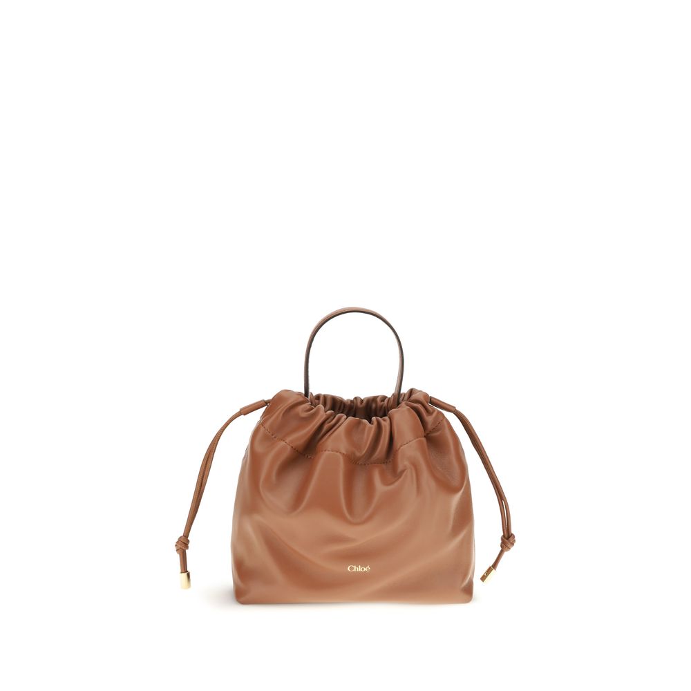 Τσάντα ώμου Chloé Icons από καφέ δέρμα με αλυσίδα
