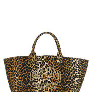 Ganni Brown Recycled Cotton Tote Bag