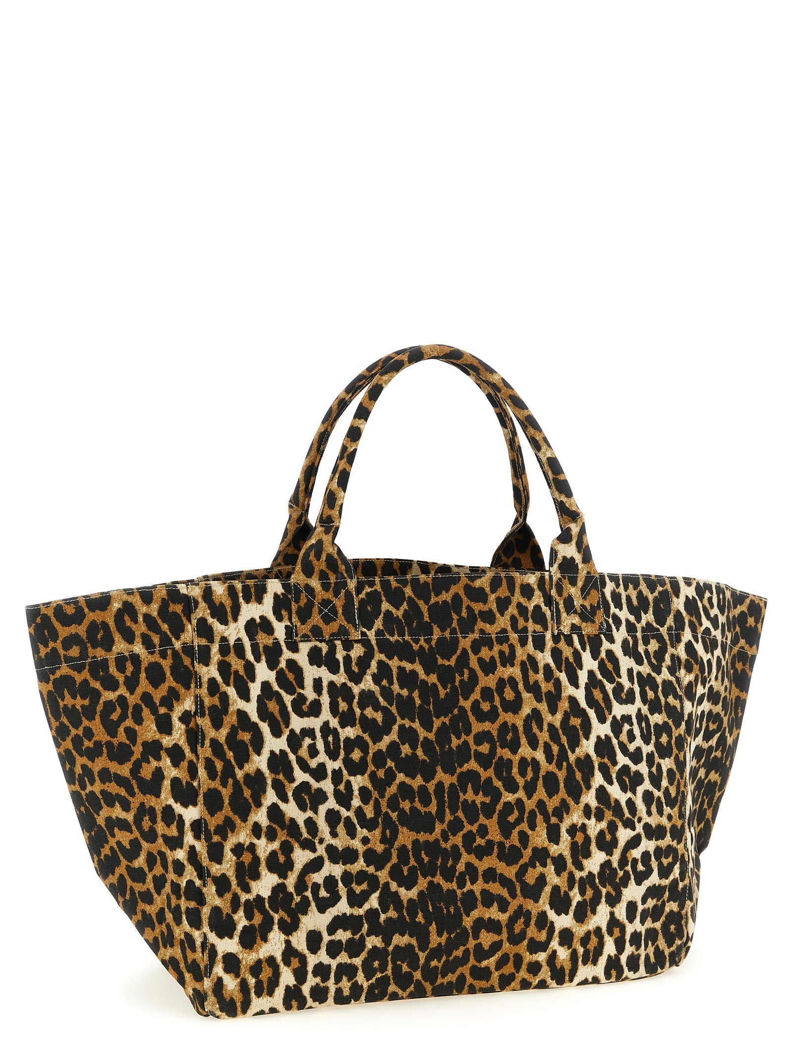 Ganni Brown Recycled Cotton Tote Bag