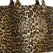 Ganni Brown Recycled Cotton Tote Bag