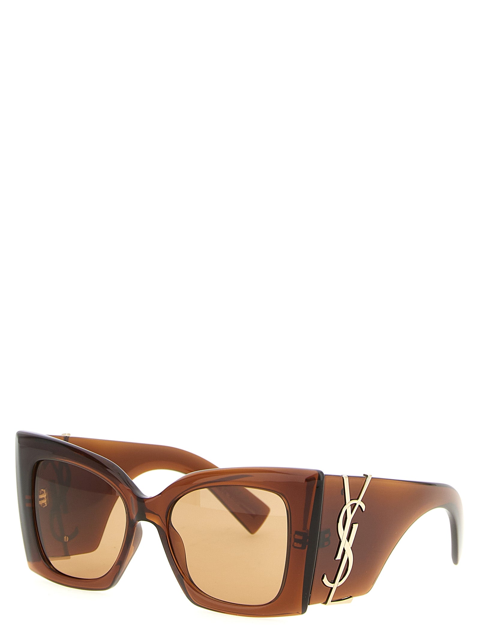 Saint Laurent Brown Acetate Sunglasses