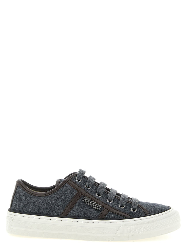 Brunello Cucinelli Gray Low Top Sneakers