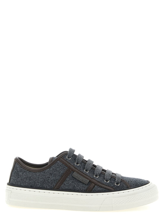 Brunello Cucinelli Gray Low Top Sneakers