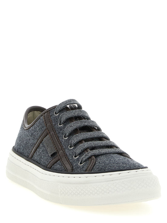 Brunello Cucinelli Gray Low Top Sneakers