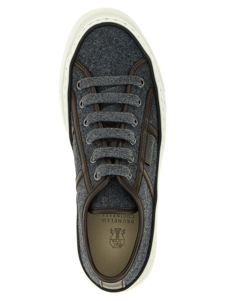 Brunello Cucinelli Gray Low Top Sneakers